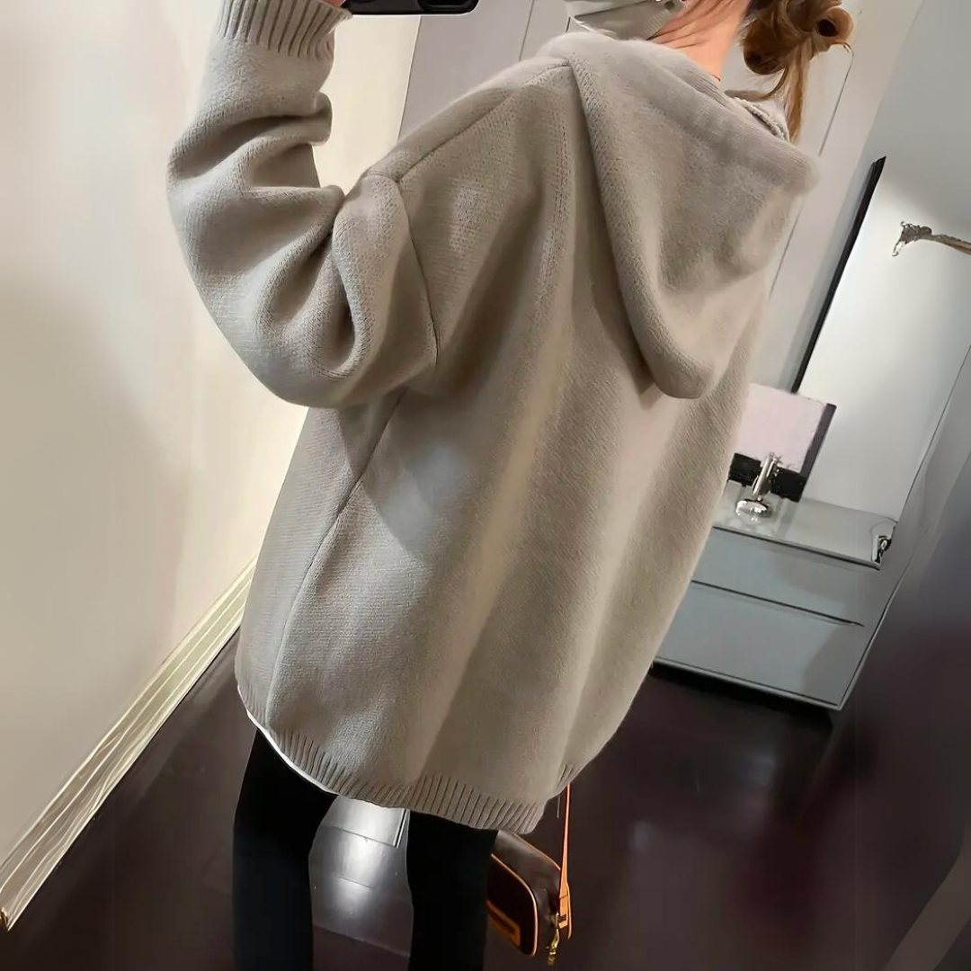 Petra - Warmer und kuscheliger Hoodie Khaki