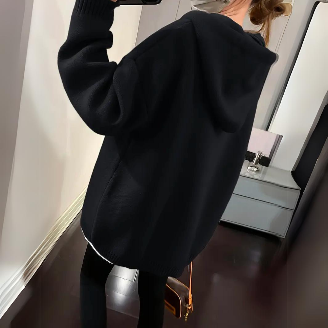 Petra - Warmer und kuscheliger Hoodie Schwarz
