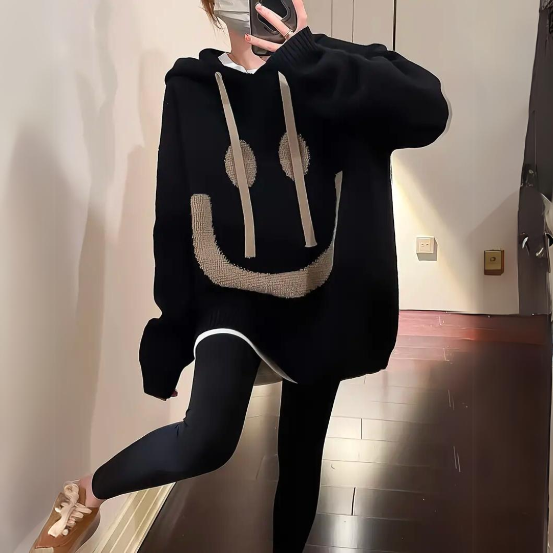 Petra - Warmer und kuscheliger Hoodie Schwarz