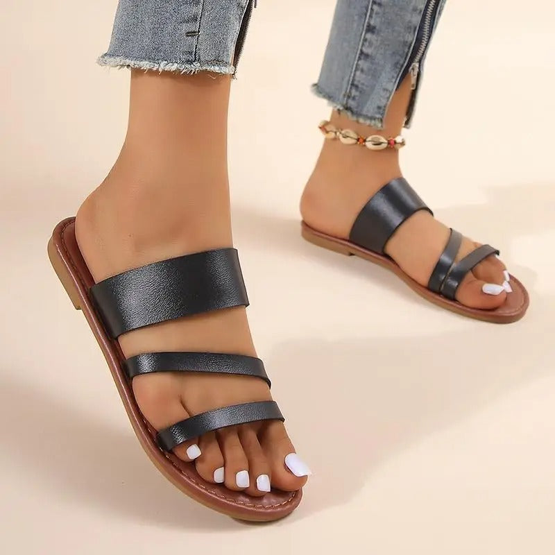 Phelina - Bequeme Sandalen Schwarz
