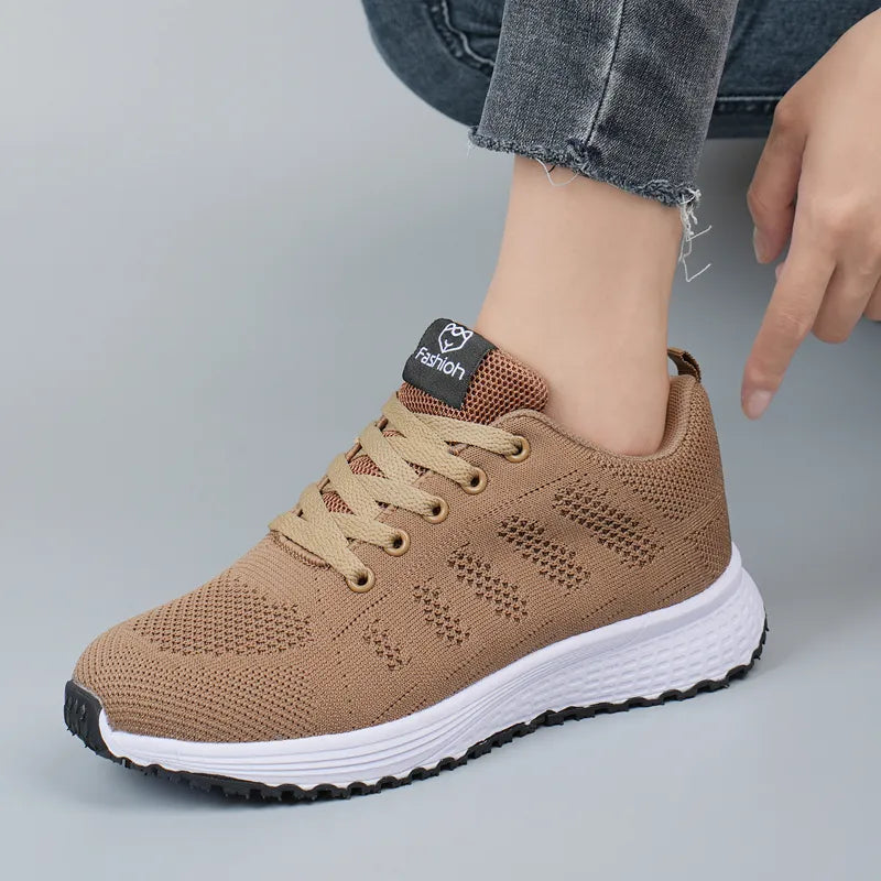 Philina - Atmungsaktive gestrickte Sportschuhe für Damen khaki