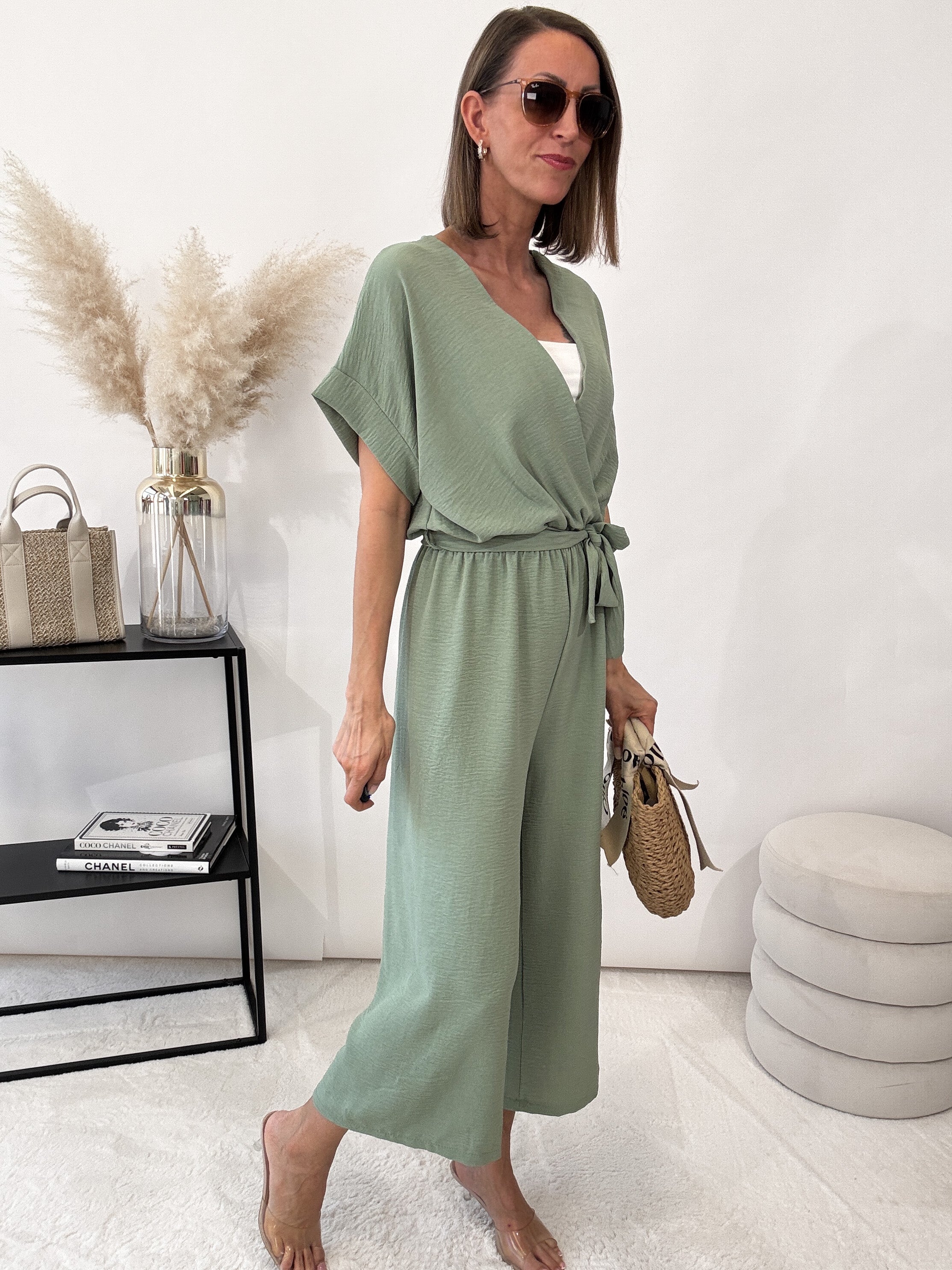 Pierrette- Jumpsuit in Matcha Grün 1