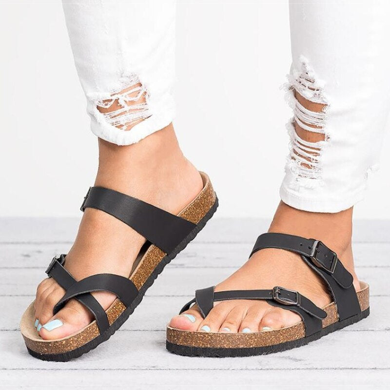 Podilife - Orthopädische Sandalen im Rom-Stil Schwarz