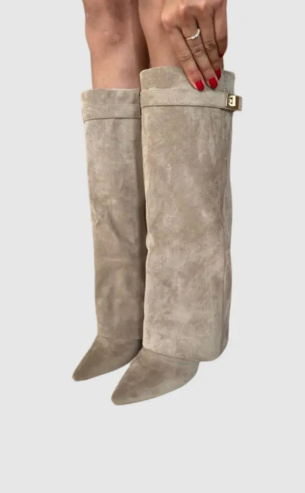 Prisley - Elegante Damen Stiefel mit Komfort Khaki