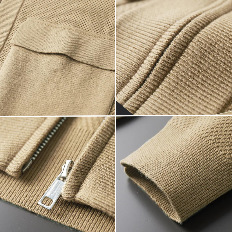Bruno – Herren Winter-Cardigan mit langen Ärmeln Reißverschluss