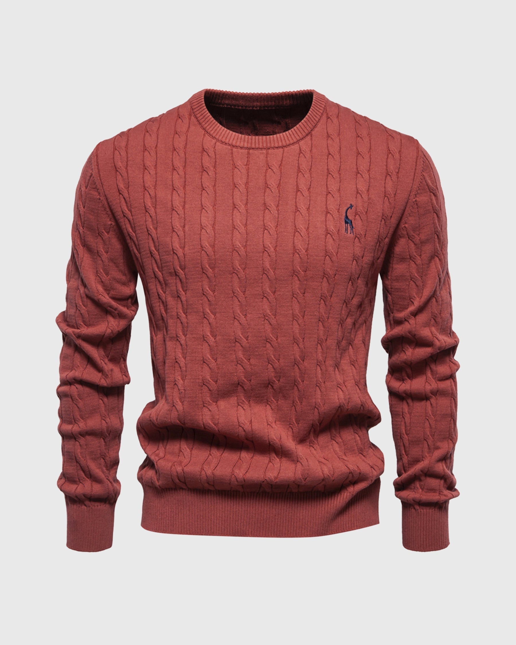 Matheo – Zopfmuster-Strickpullover aus Baumwolle für Herren
