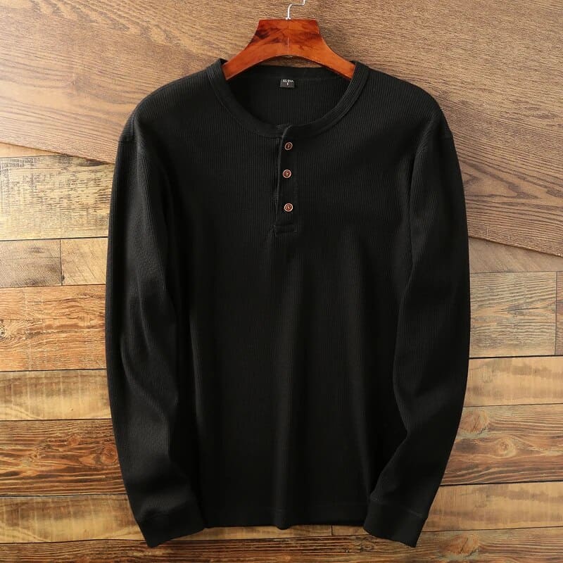 Mahir – Klassisches Henley-Langarmshirt für Herren