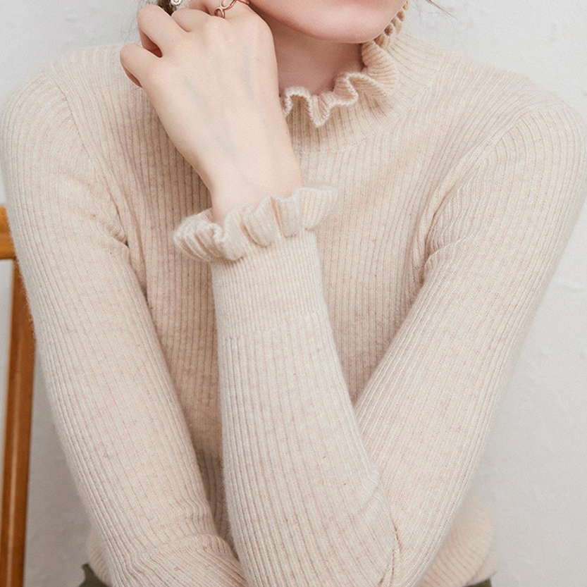 Quana - Kaschmir Rollkragenpullover für Damen Beige