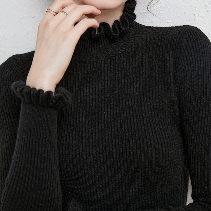 Quana - Kaschmir Rollkragenpullover für Damen Schwarz