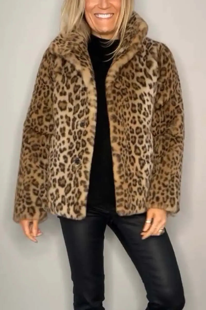 Quena - Warme Damen Kunstfell Jacke für Winter Tier Kurz
