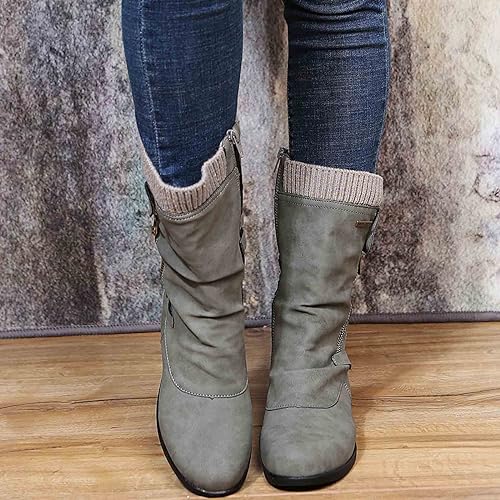 Queniva - Ortho Zipper Damen Winterstiefel Grau