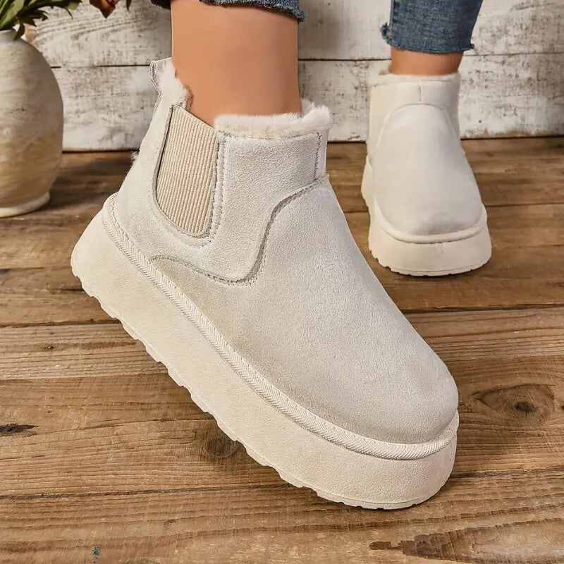 Quessandra - Elegante Damen Winterschuhe Beige