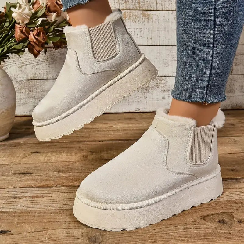 Quessandra - Elegante Damen Winterschuhe Beige