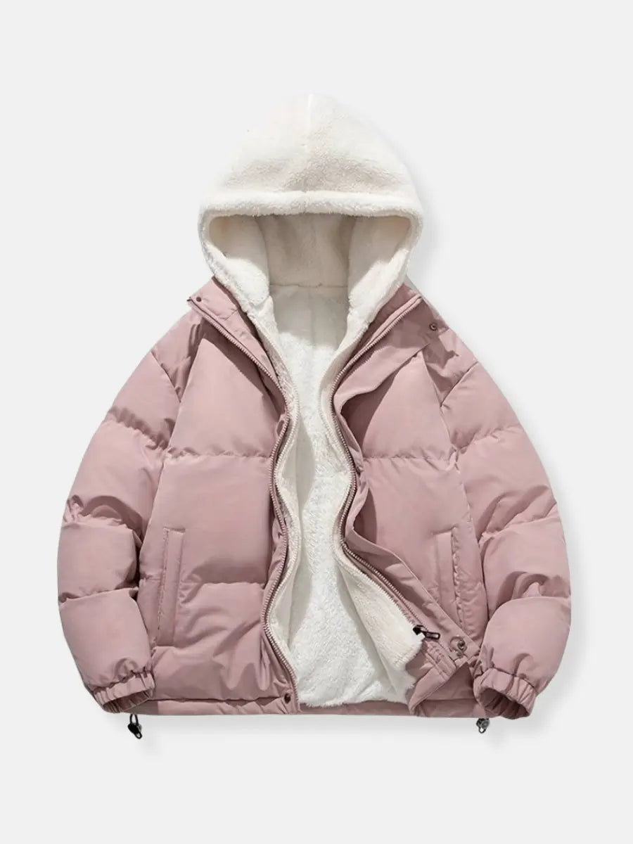 Quintina - Warme Damen Winterjacke mit Reißverschluss Rosa