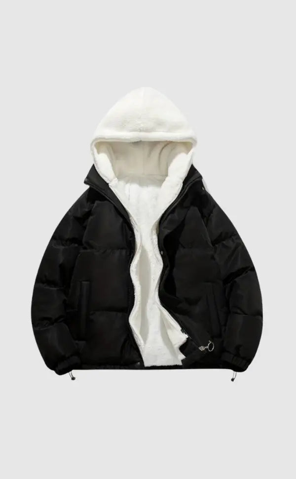 Quintina - Warme Damen Winterjacke mit Reißverschluss Schwarz