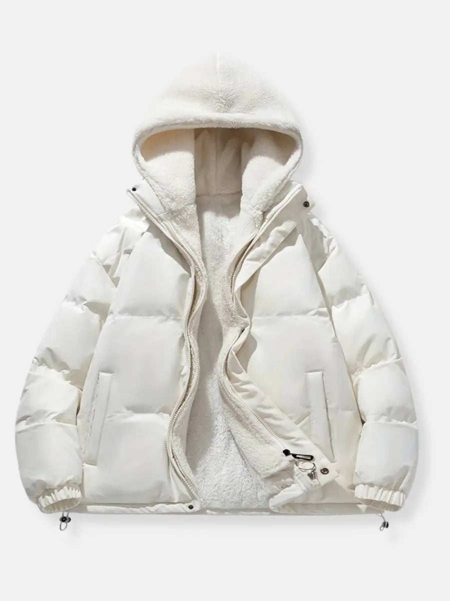 Quintina - Warme Damen Winterjacke mit Reißverschluss Weiß