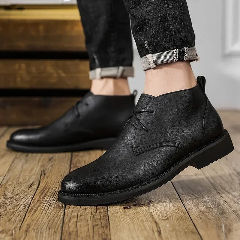 Quirin - Klassische Lederstiefel Schwarz