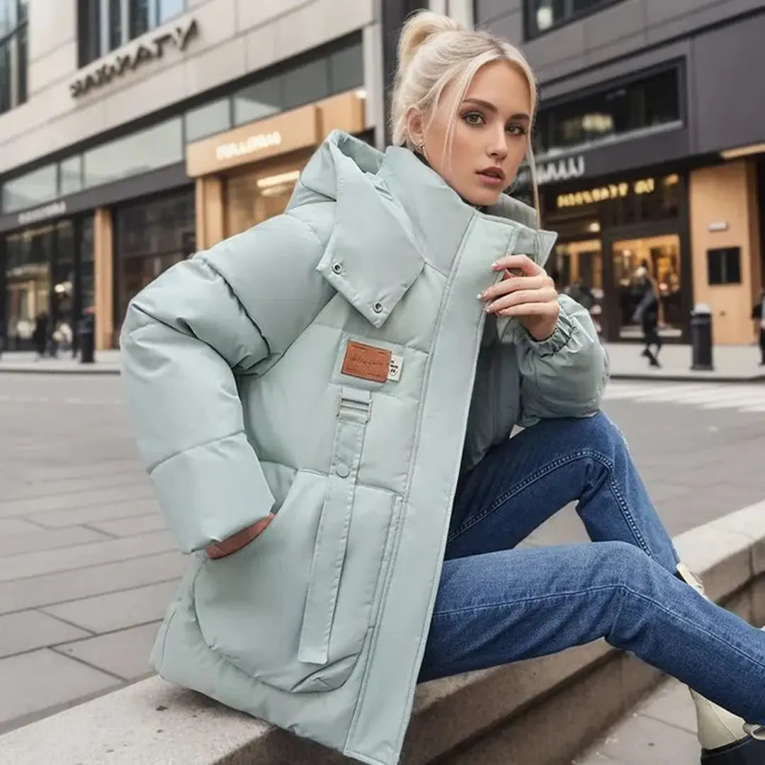 Rafaela - Damen Winter Pufferjacke Warm Gesteppt Mintgrün