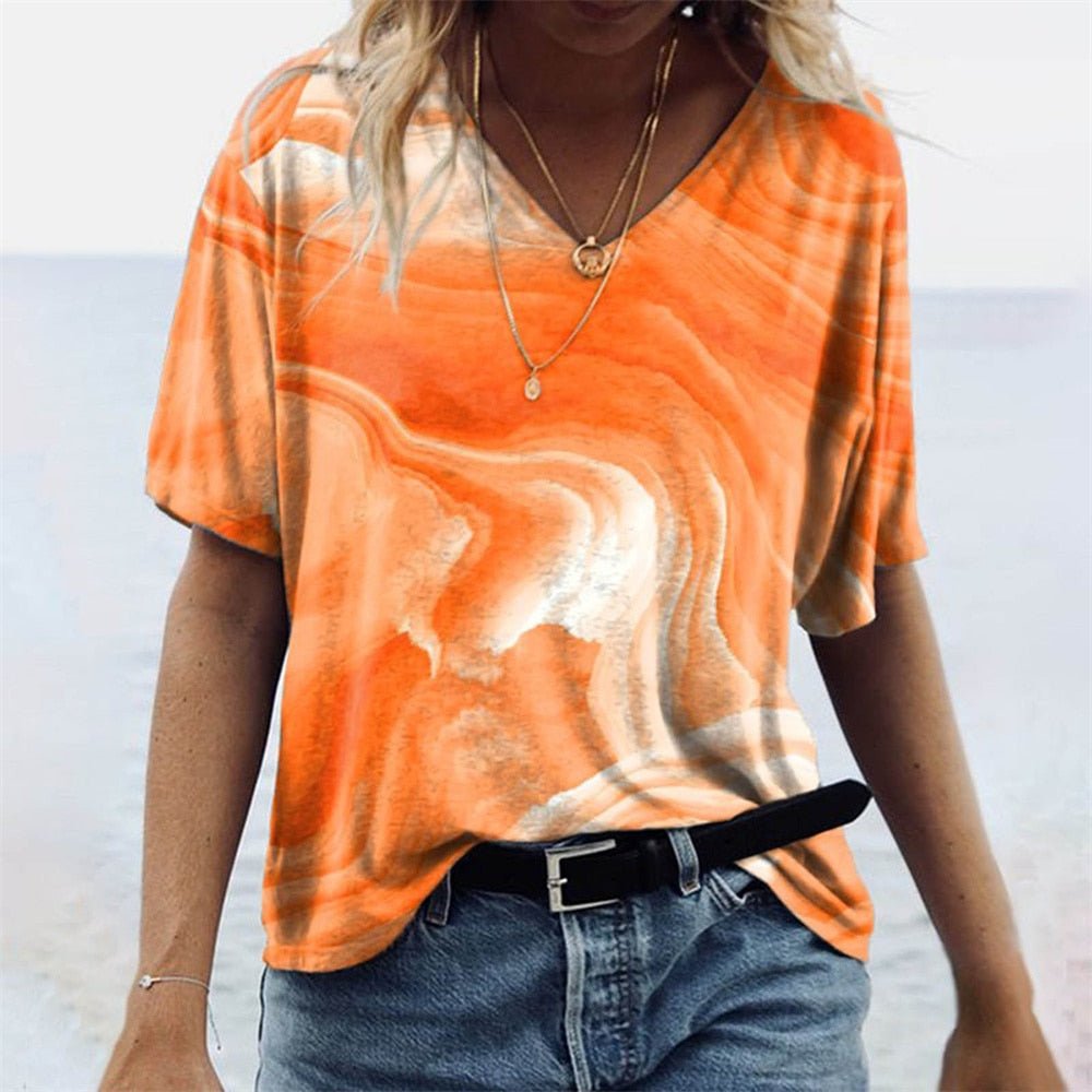 Regina - Originelles Damen-T-Shirt im Boho-Stil orange