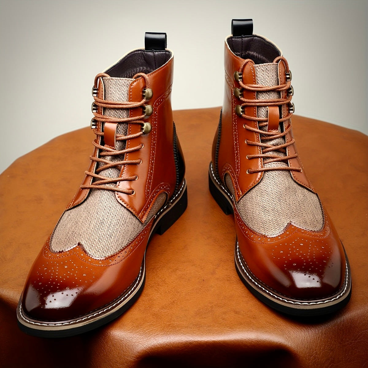 Robert - Premium Oxford Leather Boots for Comfort and Style Braun