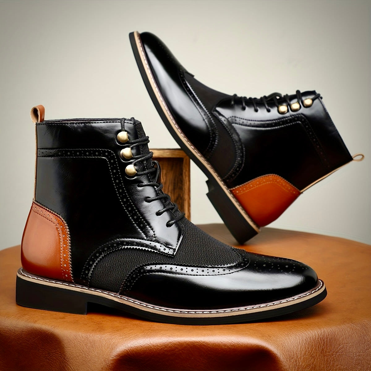 Robert - Premium Oxford Leather Boots for Comfort and Style Schwarz