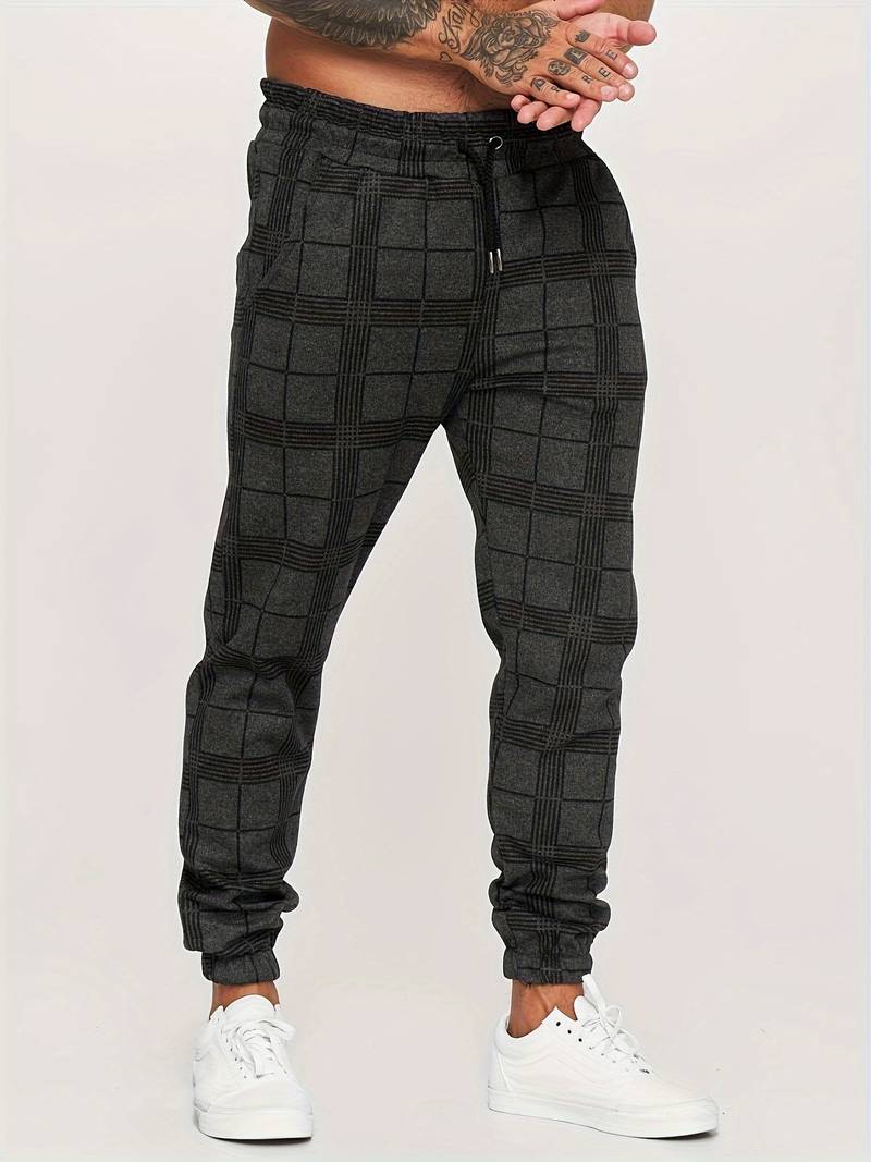 Rocco - Karierte Sweatpants Für Herren Schwarz 2