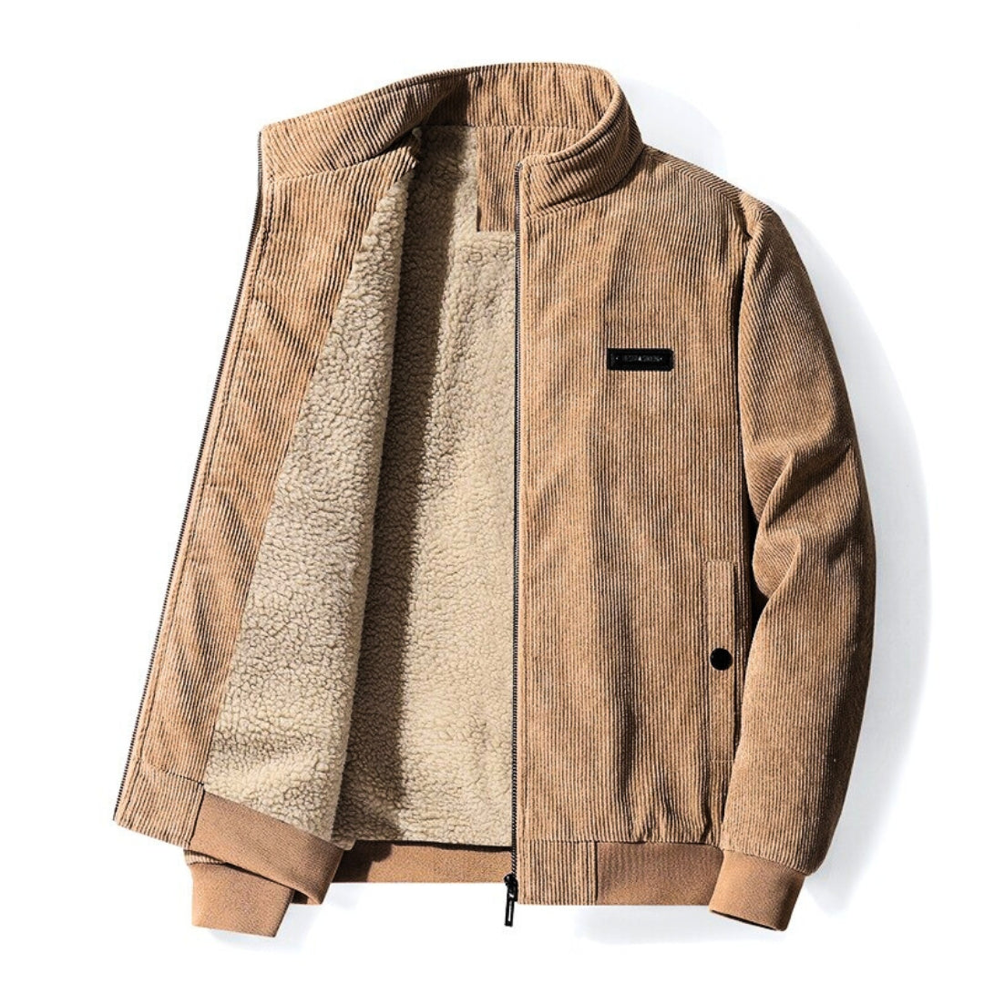 Roger - Retro Cordjacke mit kuscheligem Sherpa-Futter beige