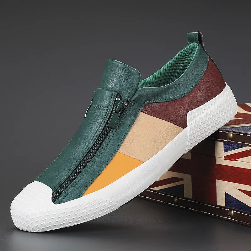 Rolf - Stylish Men's Genuine Leather Sneakers for Comfort and Durability Grun