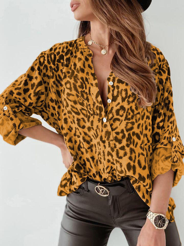 Rosalie - Trendige Bluse im Leo-Muster Gelb