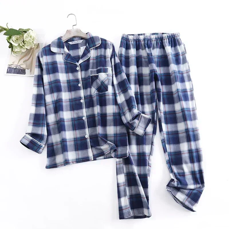 Roxana - Bequemes Damen Pyjama-Set mit lebendigen Mustern Blau