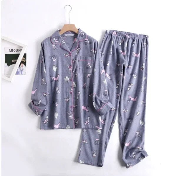Roxana - Bequemes Damen Pyjama-Set mit lebendigen Mustern Lila