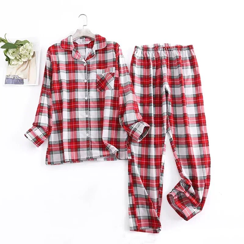 Roxana - Bequemes Damen Pyjama-Set mit lebendigen Mustern Rot 2