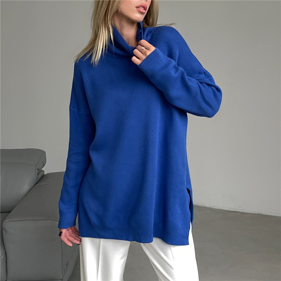 Thea – Eleganter Rollkragenpullover mit Seitenschlitz