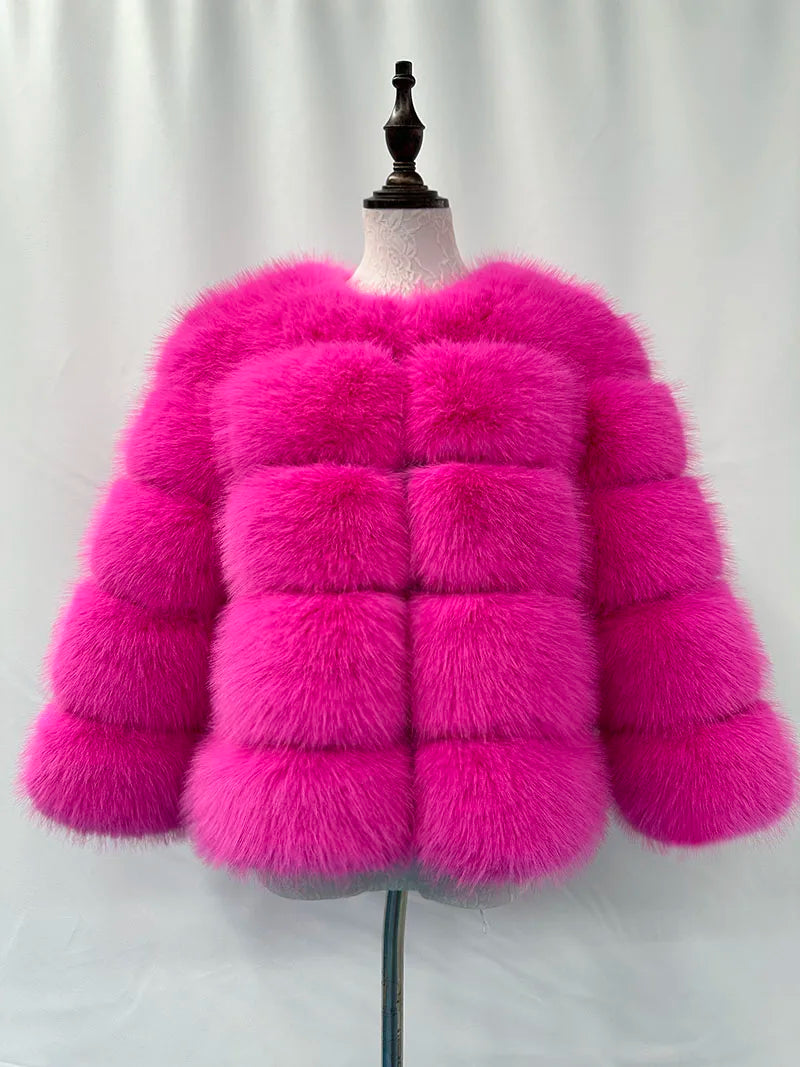 Carmen - Stilvolle Damen Kunstpelz Jacke Winter