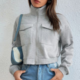 Keshia - Stilvolles Zip-Up Crop-Top