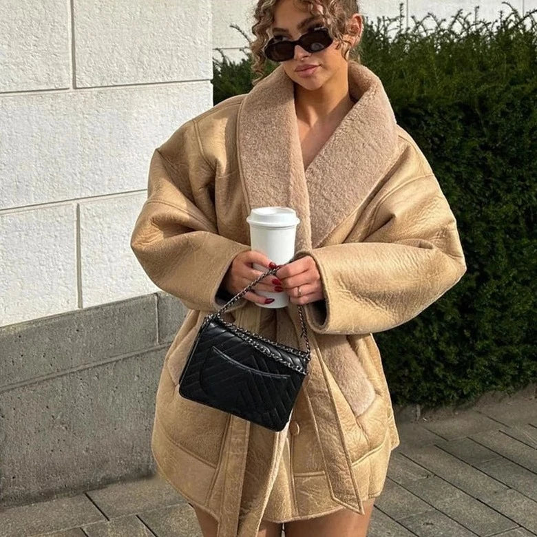 Lea - Winter Pelz Lederjacke Damen Elegant