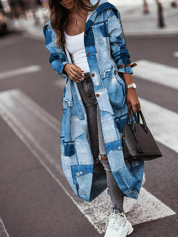 Serena - Oversize-Trenchcoat mit Flickenmuster