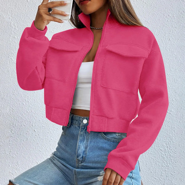 Keshia - Stilvolles Zip-Up Crop-Top