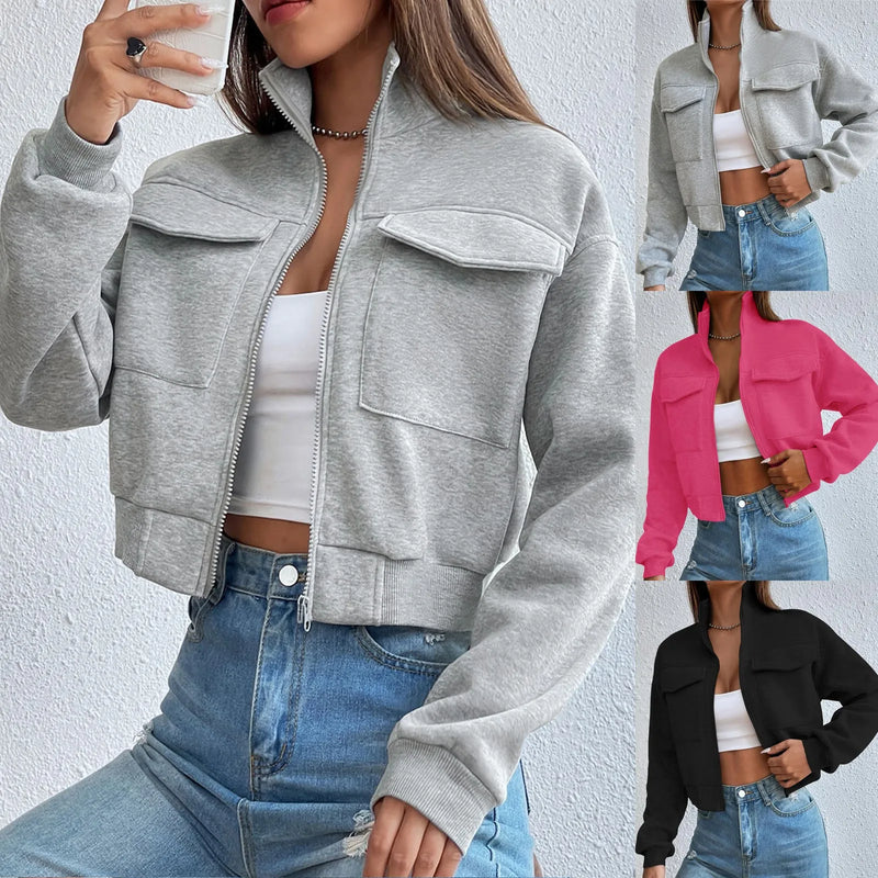 Keshia - Stilvolles Zip-Up Crop-Top