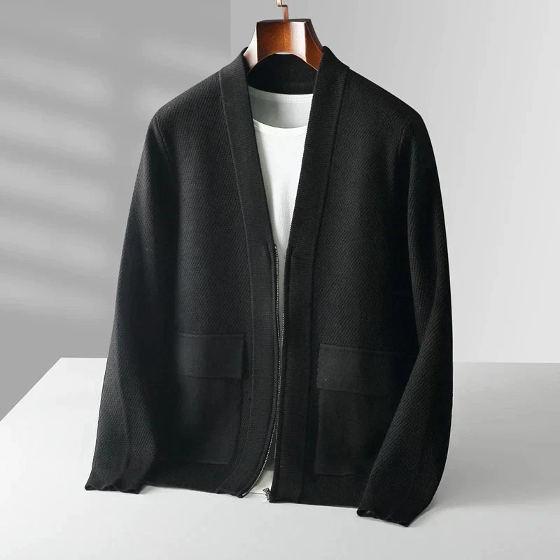Bruno – Herren Winter-Cardigan mit langen Ärmeln Reißverschluss