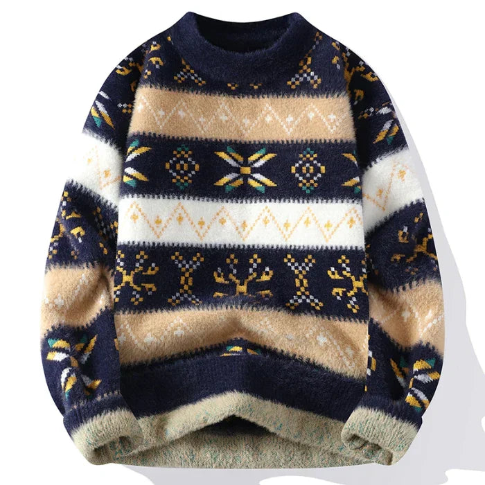 Easton - Kaschmirpullover mit Vintage-Print für Männer