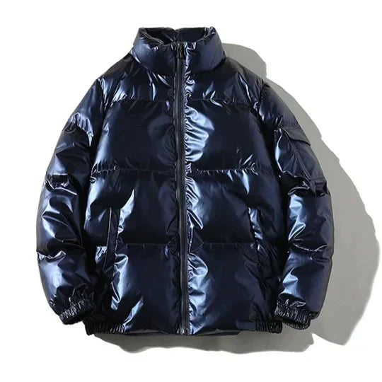 Maxim - Winddichte metallische Winter Pufferjacke