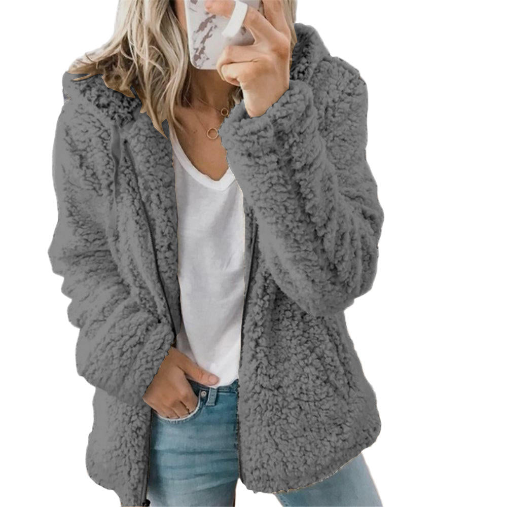 Nella – Damen Teddy Mantel Fleece Warm Elegant