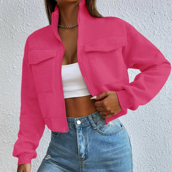 Keshia - Stilvolles Zip-Up Crop-Top