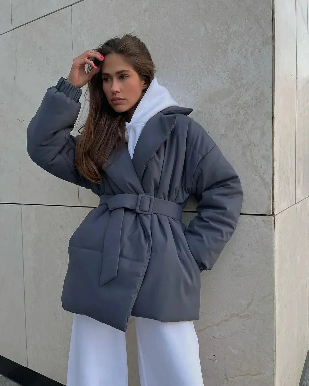 Quirilla - Damen Pufferjacke mit Gürtel