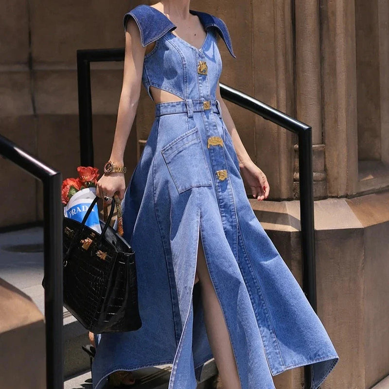 Minnelli - Elegantes Denim-Kleid