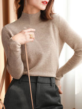 Oliva -Luxus-Rollkragenpullover