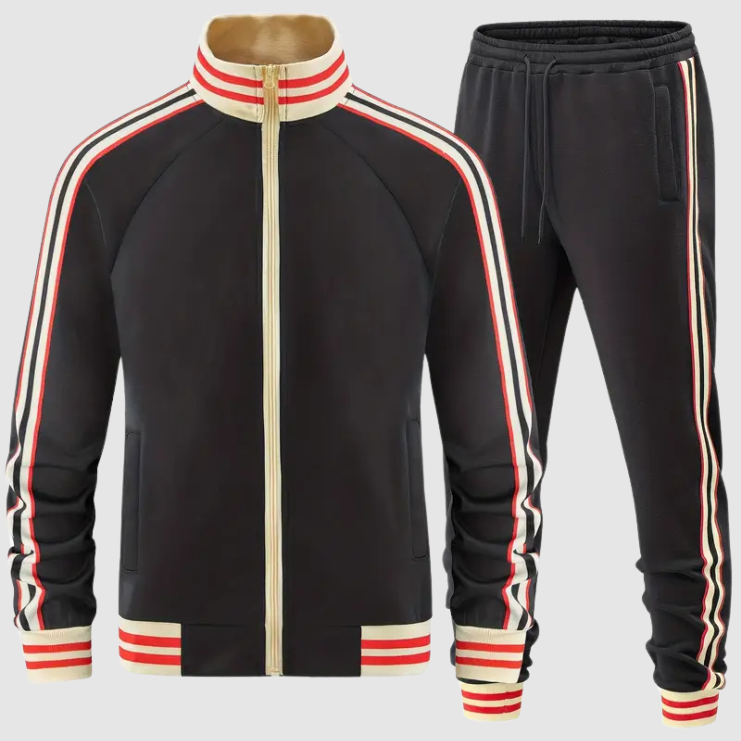 Yves – Trainingsanzug Set Mit Gestreifter Sporthose