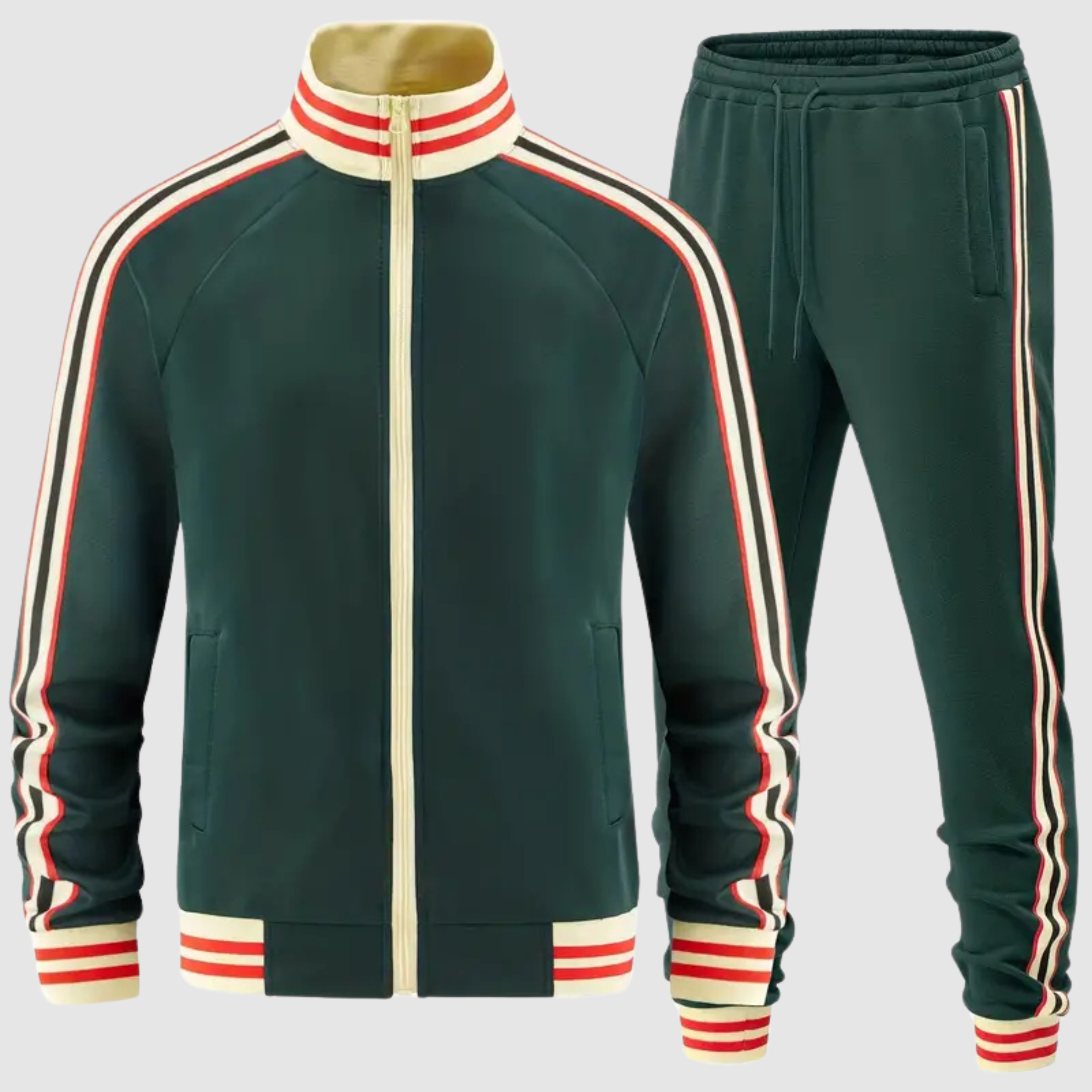 Yves – Trainingsanzug Set Mit Gestreifter Sporthose