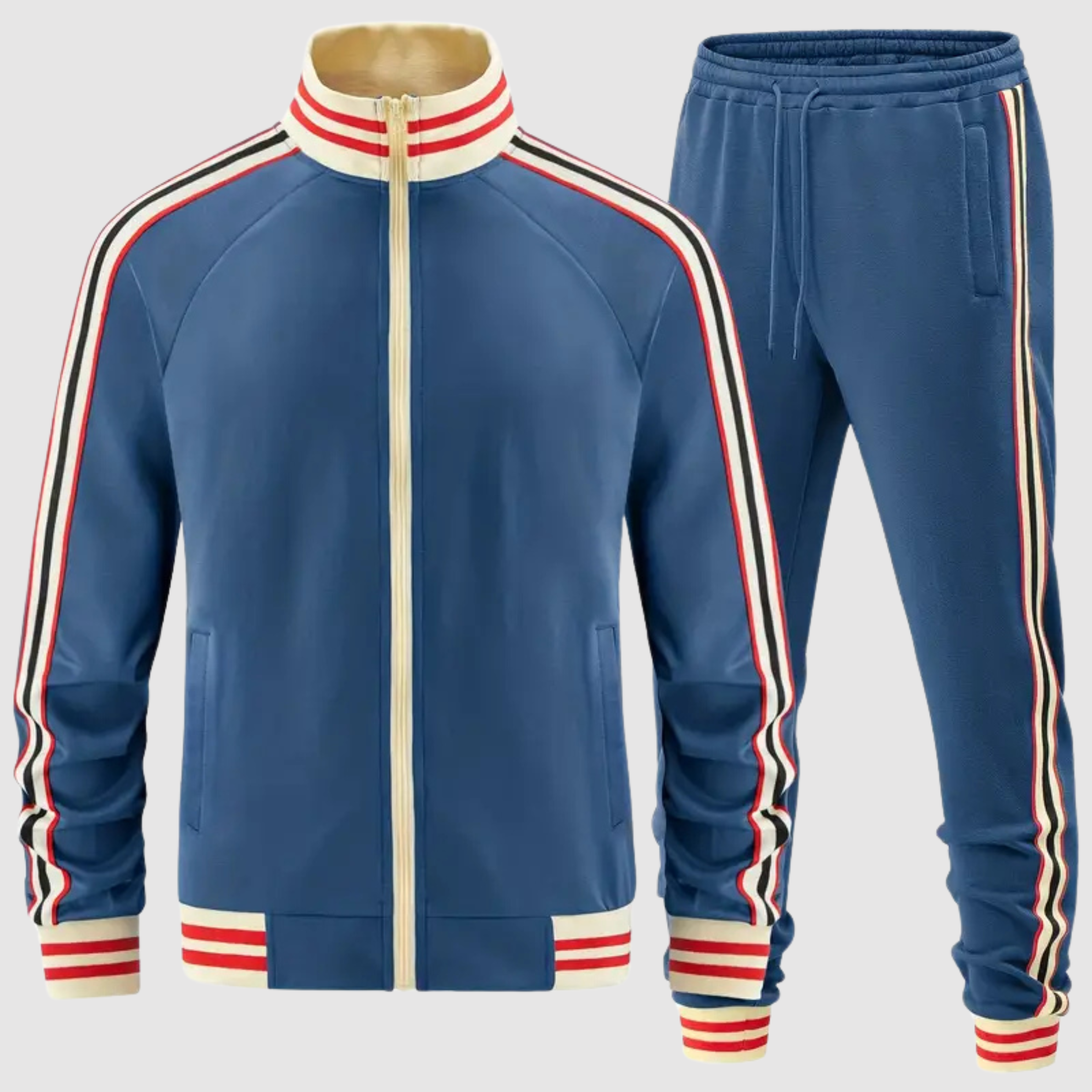 Yves – Trainingsanzug Set Mit Gestreifter Sporthose